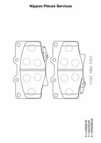 Комплект тормозных колодок NPS T360A55