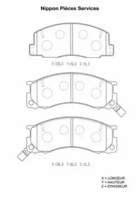 Комплект тормозных колодок NPS T360A59