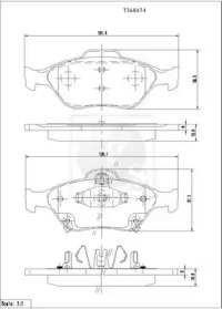 Комплект тормозных колодок NPS T360A74