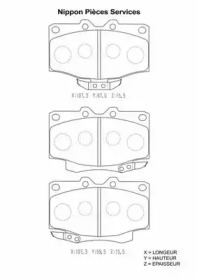 Комплект тормозных колодок NPS T360A90