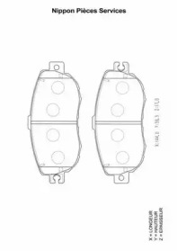 Комплект тормозных колодок NPS T360A91