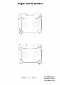 Комплект тормозных колодок NPS T361A22