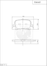 Комплект тормозных колодок NPS T361A27