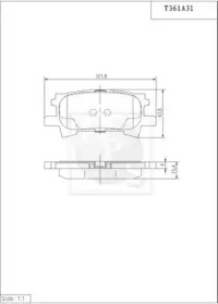 Комплект тормозных колодок NPS T361A31