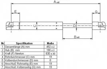 Газовая пружина VEMA 51379