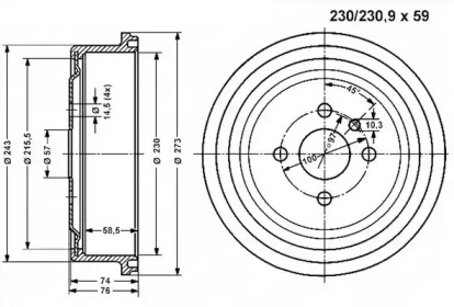 Тормозный барабан VEMA 800830