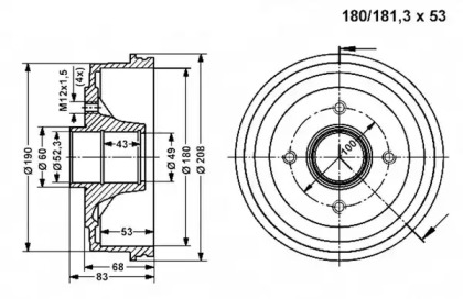 Тормозный барабан VEMA 800834