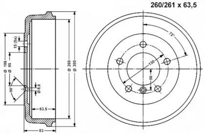 Тормозный барабан VEMA 800849