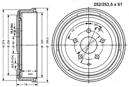 Тормозный барабан VEMA 800853