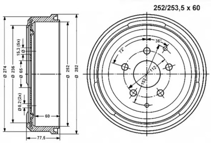 Тормозный барабан VEMA 800854