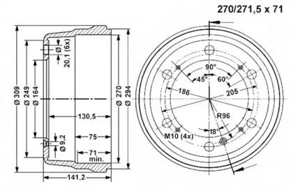 Тормозный барабан VEMA 800855