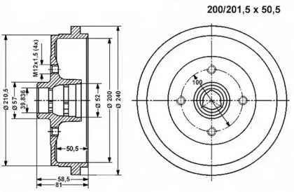 Тормозный барабан VEMA 800857