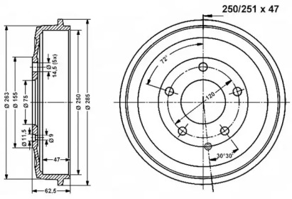 Тормозной барабан VEMA 800963