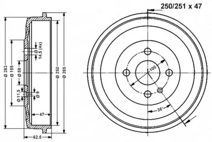 Тормозный барабан VEMA 800969