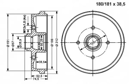 Тормозный барабан VEMA 800973