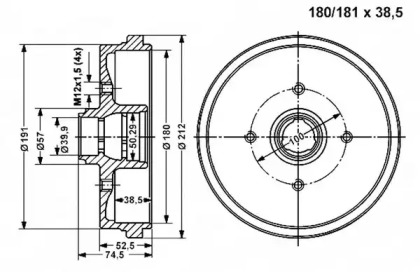 Тормозный барабан VEMA 800977