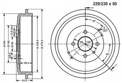 Тормозный барабан VEMA 800990