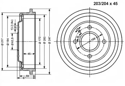 Тормозной барабан VEMA 800991