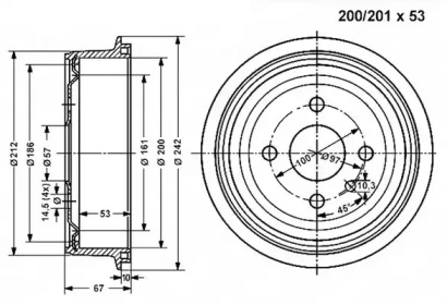 Тормозный барабан VEMA 800992