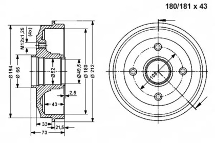 Тормозный барабан VEMA 800998