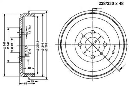 Тормозный барабан VEMA 800999