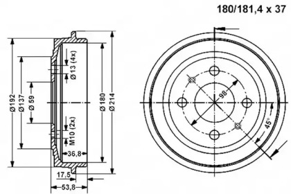 Тормозный барабан VEMA 801001