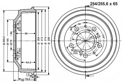 Тормозной барабан VEMA 801003