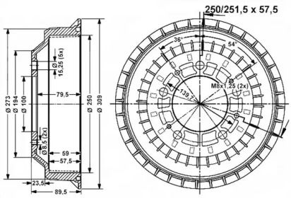 Тормозный барабан VEMA 801005