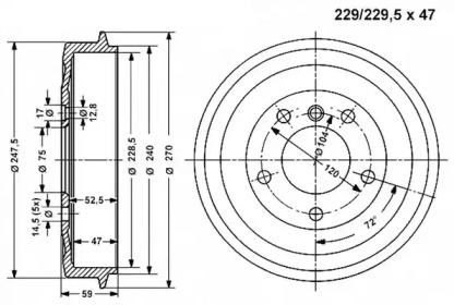 Тормозный барабан VEMA 801014