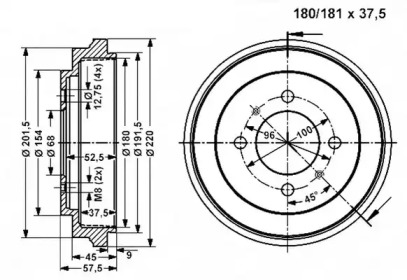 Тормозный барабан VEMA 801030