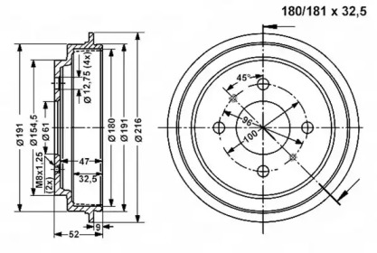 Тормозный барабан VEMA 801033