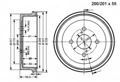 Тормозный барабан VEMA 801075