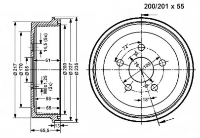 Тормозный барабан VEMA 801084