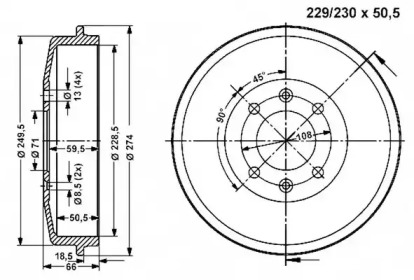 Тормозный барабан VEMA 801095