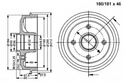 Тормозный барабан VEMA 801099