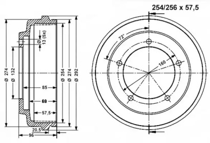 Тормозный барабан VEMA 801163