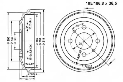 Тормозный барабан VEMA 801179