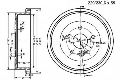 Тормозный барабан VEMA 801211