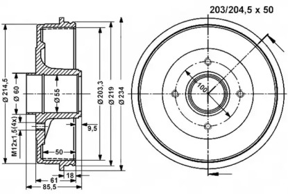 Тормозный барабан VEMA 801220