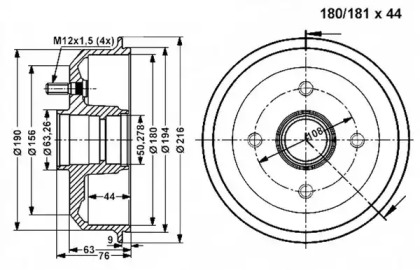 Тормозный барабан VEMA 801267