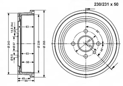 Тормозный барабан VEMA 801280