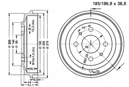 Тормозный барабан VEMA 801286