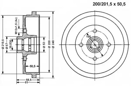 Тормозный барабан VEMA 801321