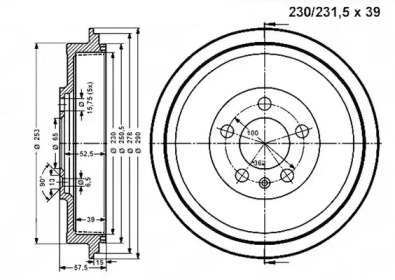 Тормозный барабан VEMA 801398