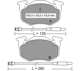 Комплект тормозных колодок VEMA 832570