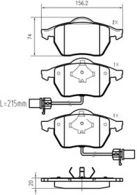 Комплект тормозных колодок, дисковый тормоз VEMA K413401