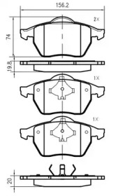 Комплект тормозных колодок VEMA K413404