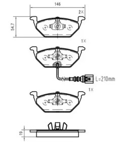 Комплект тормозных колодок, дисковый тормоз VEMA K413601