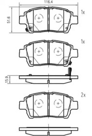 Комплект тормозных колодок VEMA K413900