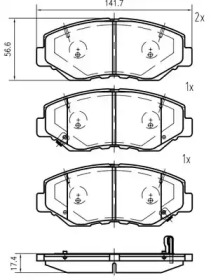 Комплект тормозных колодок VEMA K414600